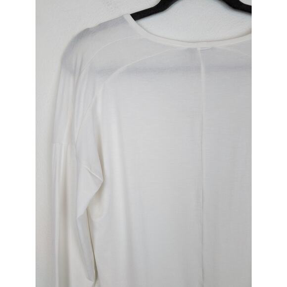 Vince Top Micro Modal V Neck Back Seams Relaxed Soft Cream Minimalist Size S - Picture 5 of 11